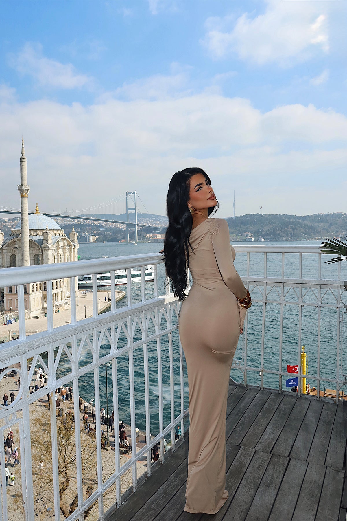 Bej Eywa Uzun Elbise 20