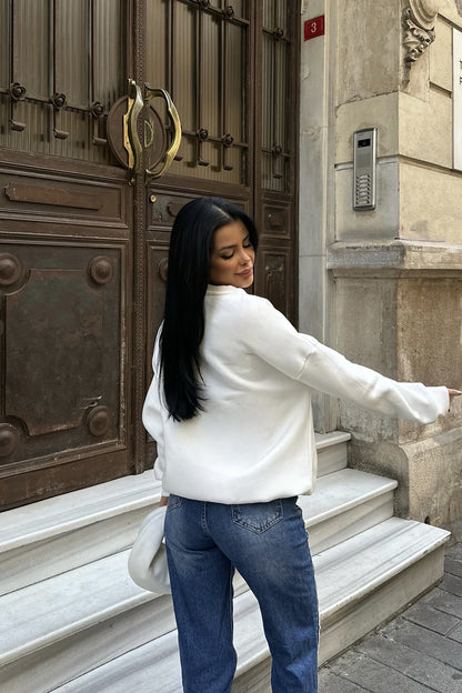 White A Embroidered Sweat