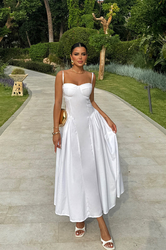 White Strappy Long Dress