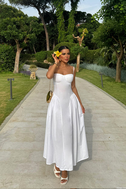 White Strappy Long Dress