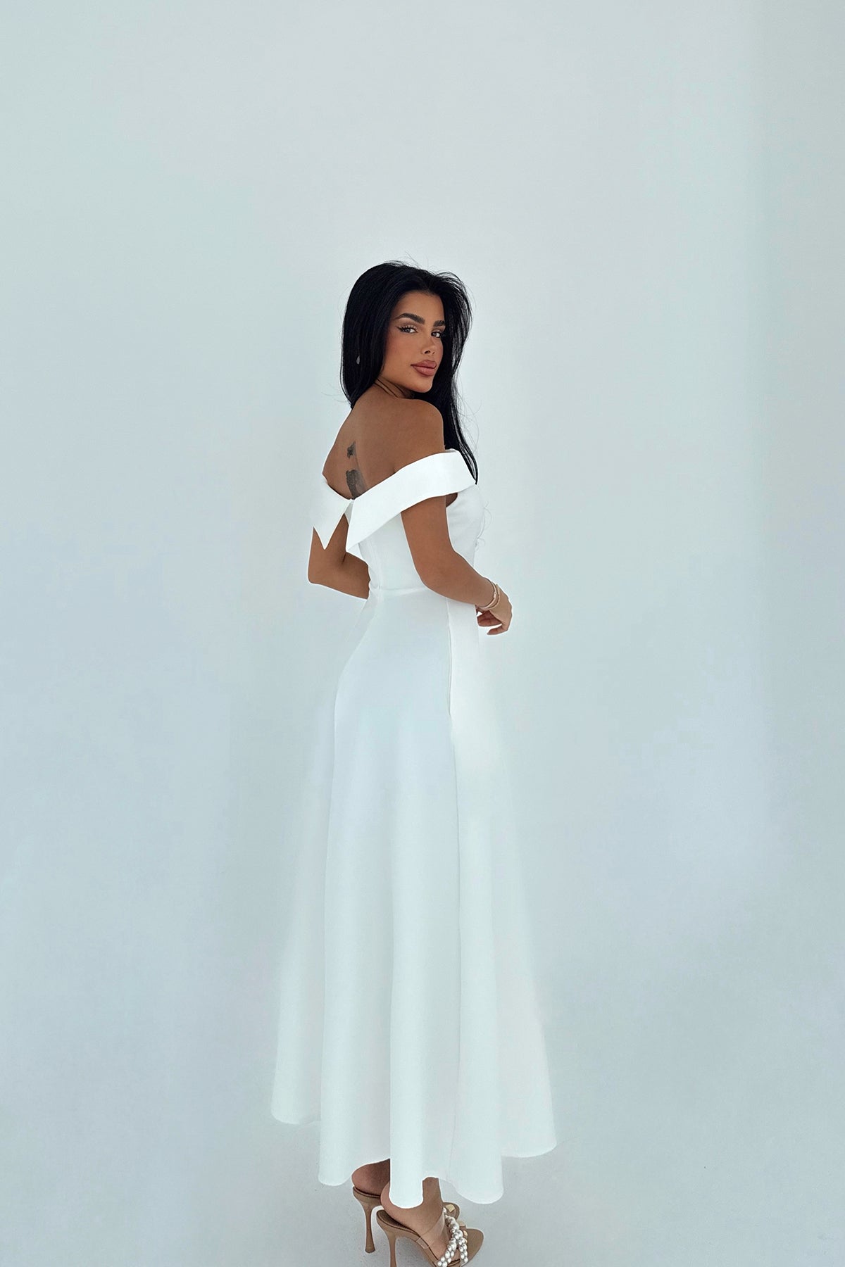 Beyaz Creil Elbise 28