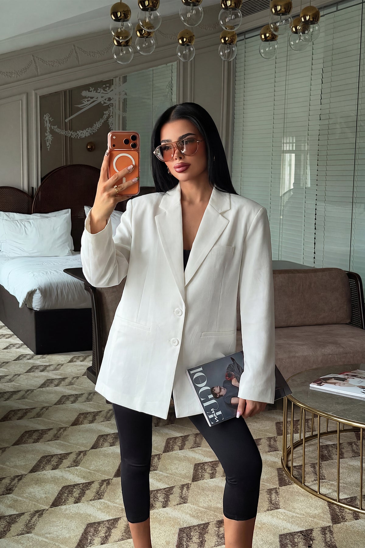 Beyaz Sidrit Oversize Blazer 8