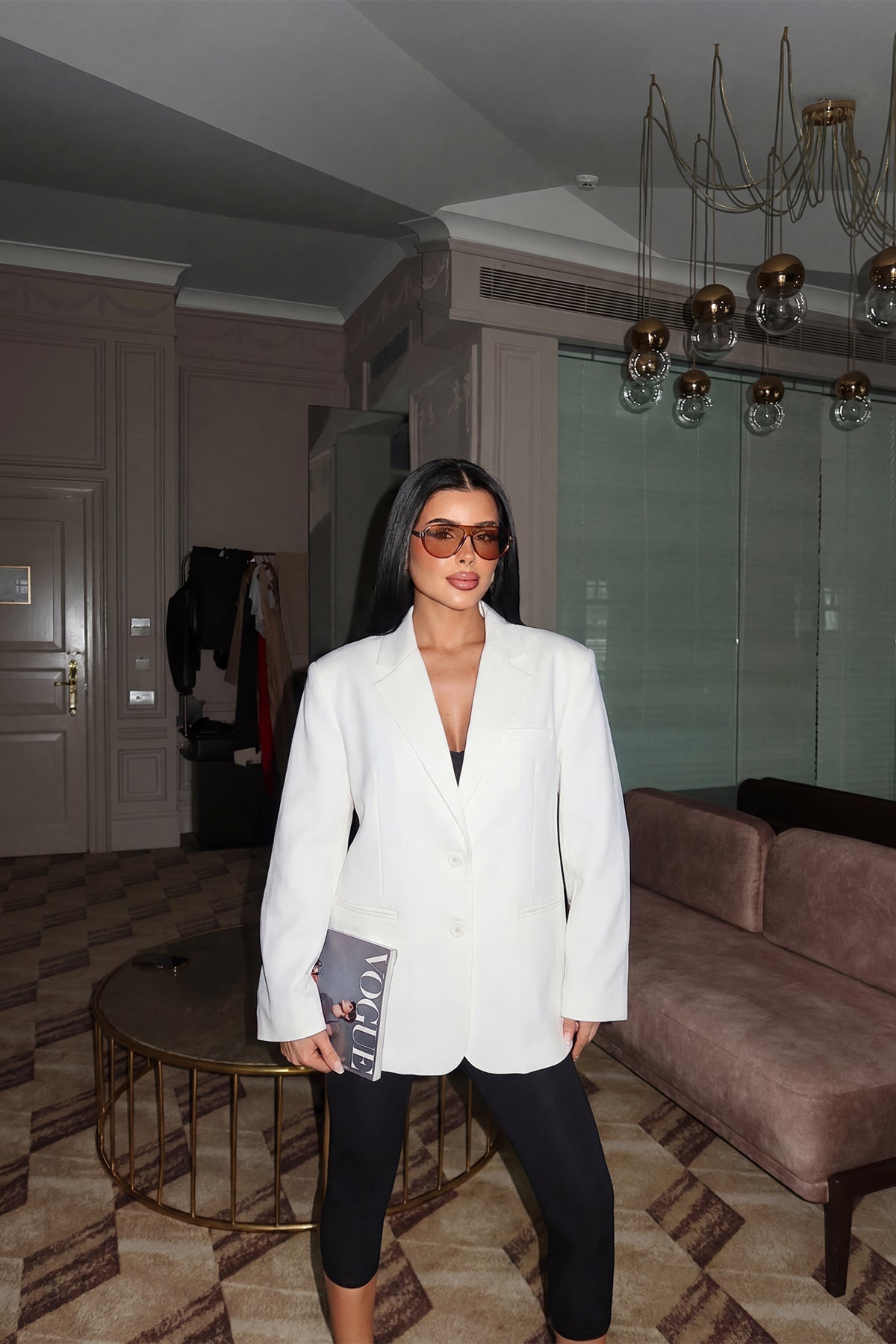 Beyaz Sidrit Oversize Blazer 4
