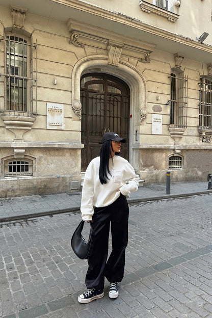 White E Embroidered Sweat