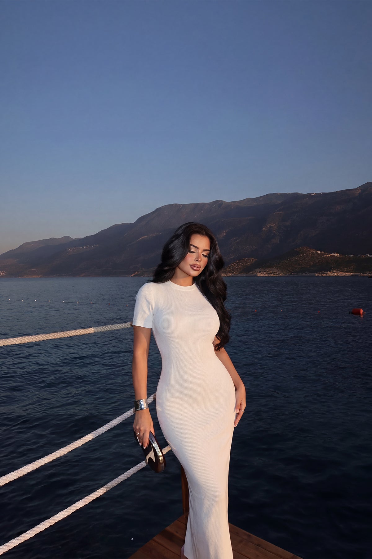 Beyaz Grino Elbise 8