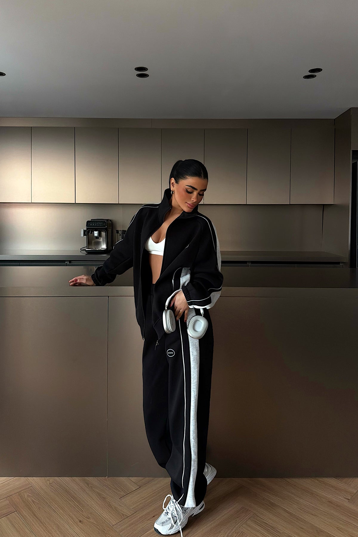 Black Elevated Print Tracksuit