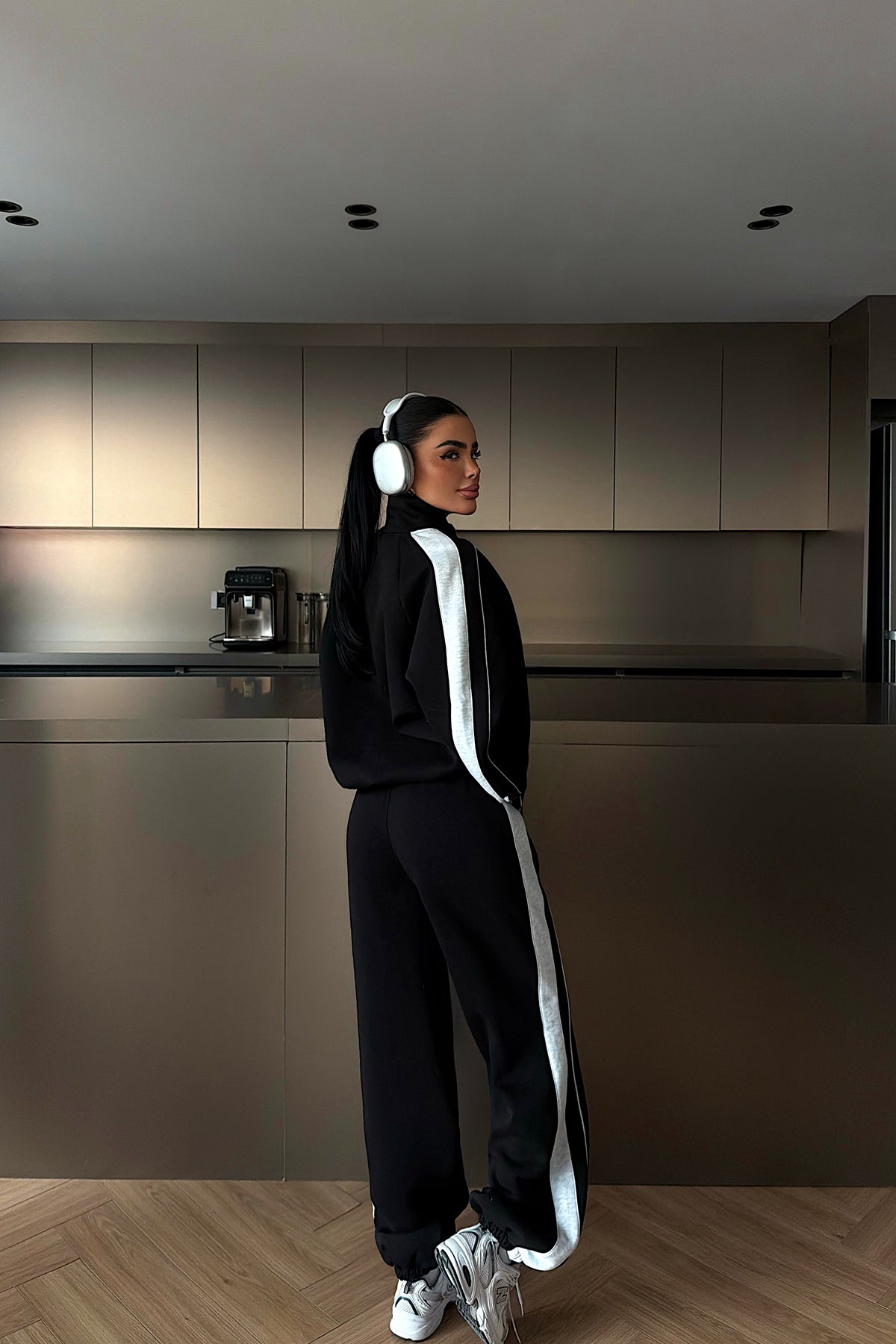 Black Elevated Print Tracksuit