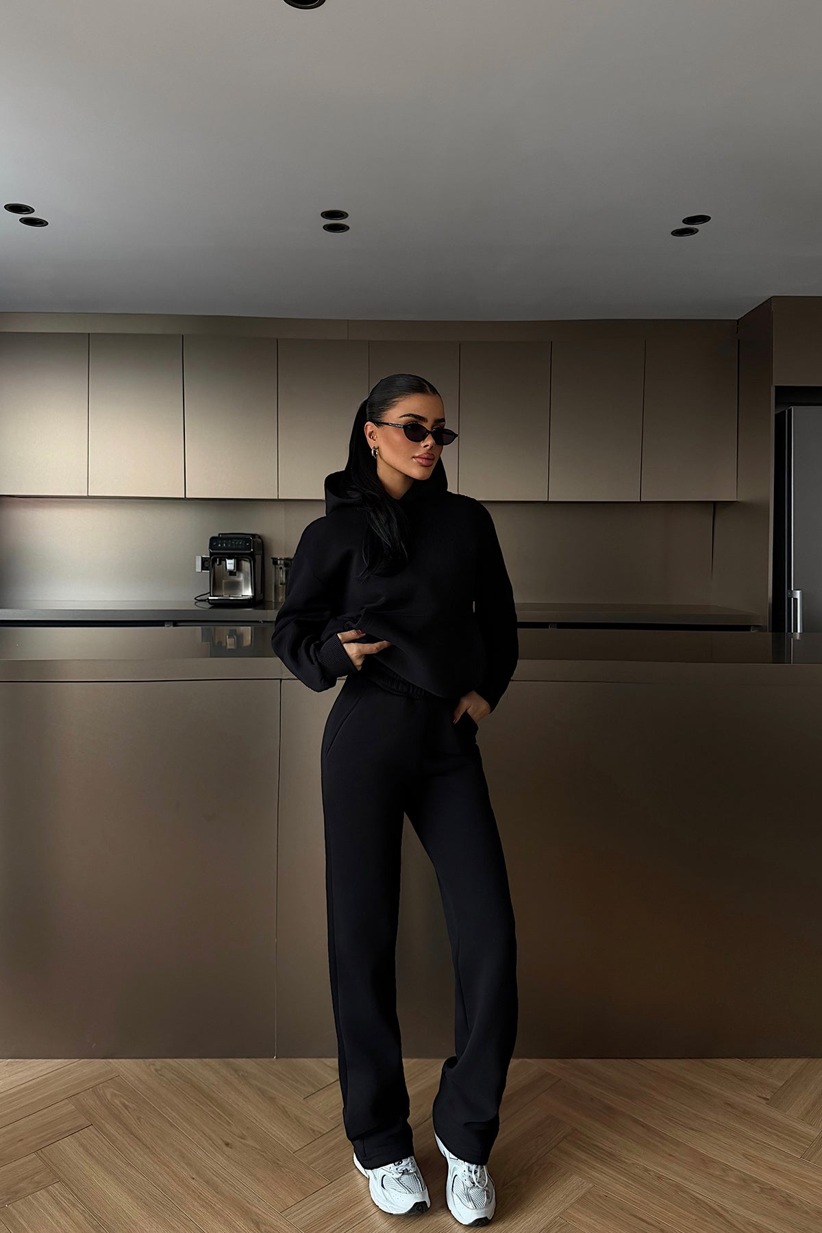 Black Hooded Tracksuit