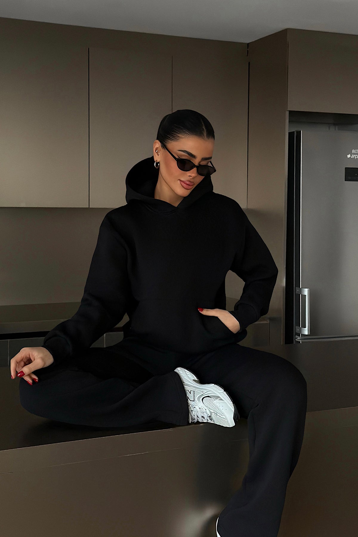 Black Hooded Tracksuit