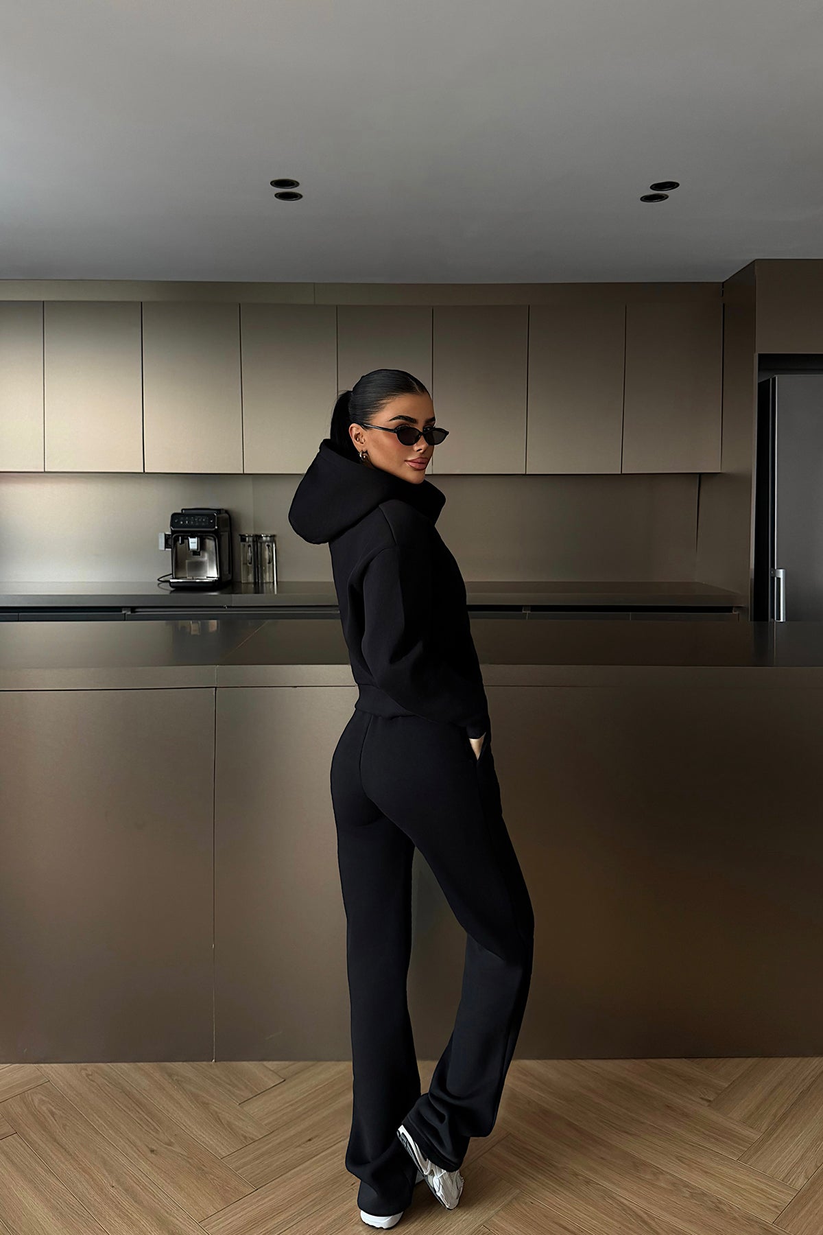 Black Hooded Tracksuit