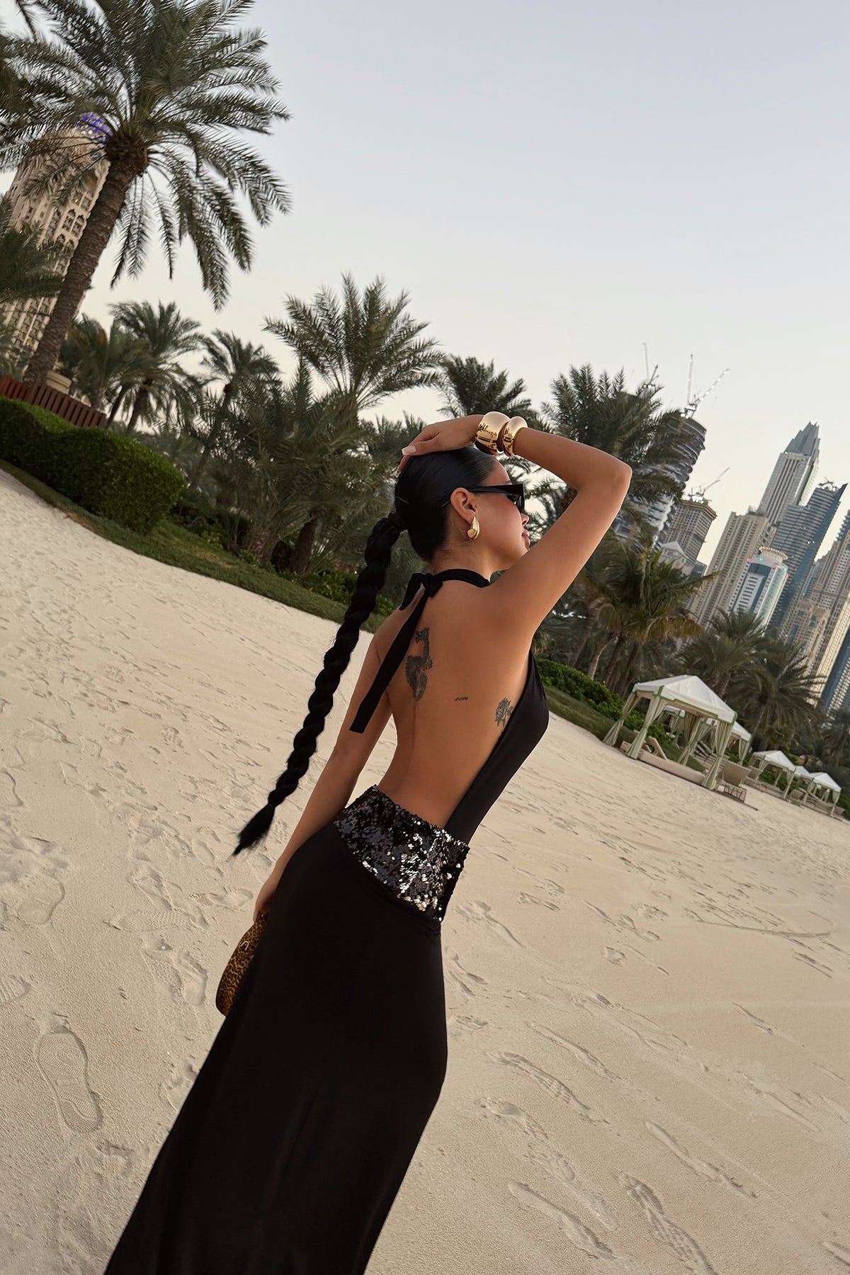 Black Long Backless Dress