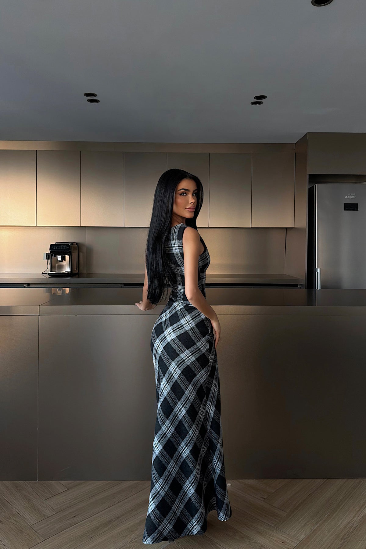 Black Plaid Dress