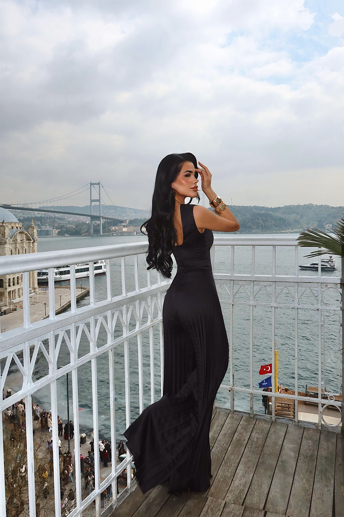 Black Window Detail Jumpsuit