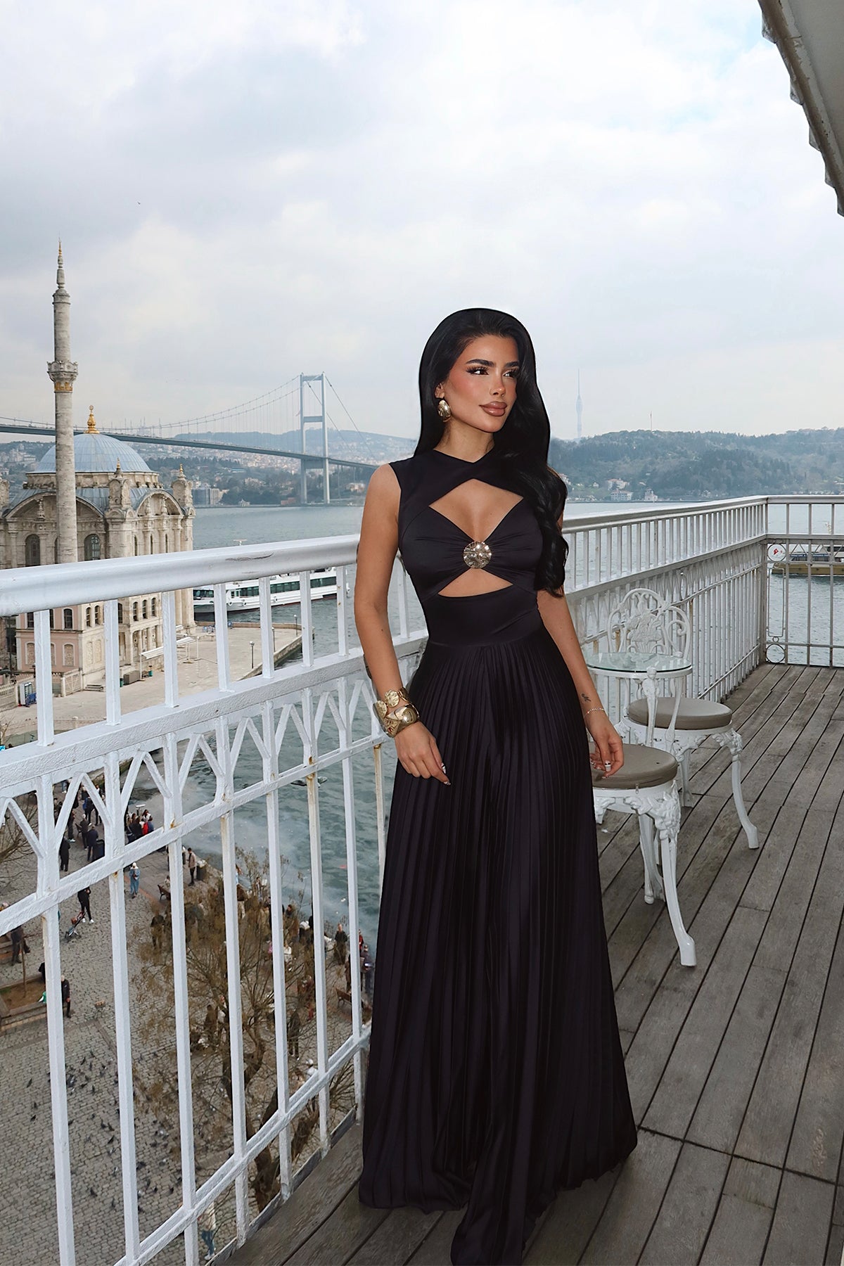 Black Window Detail Jumpsuit