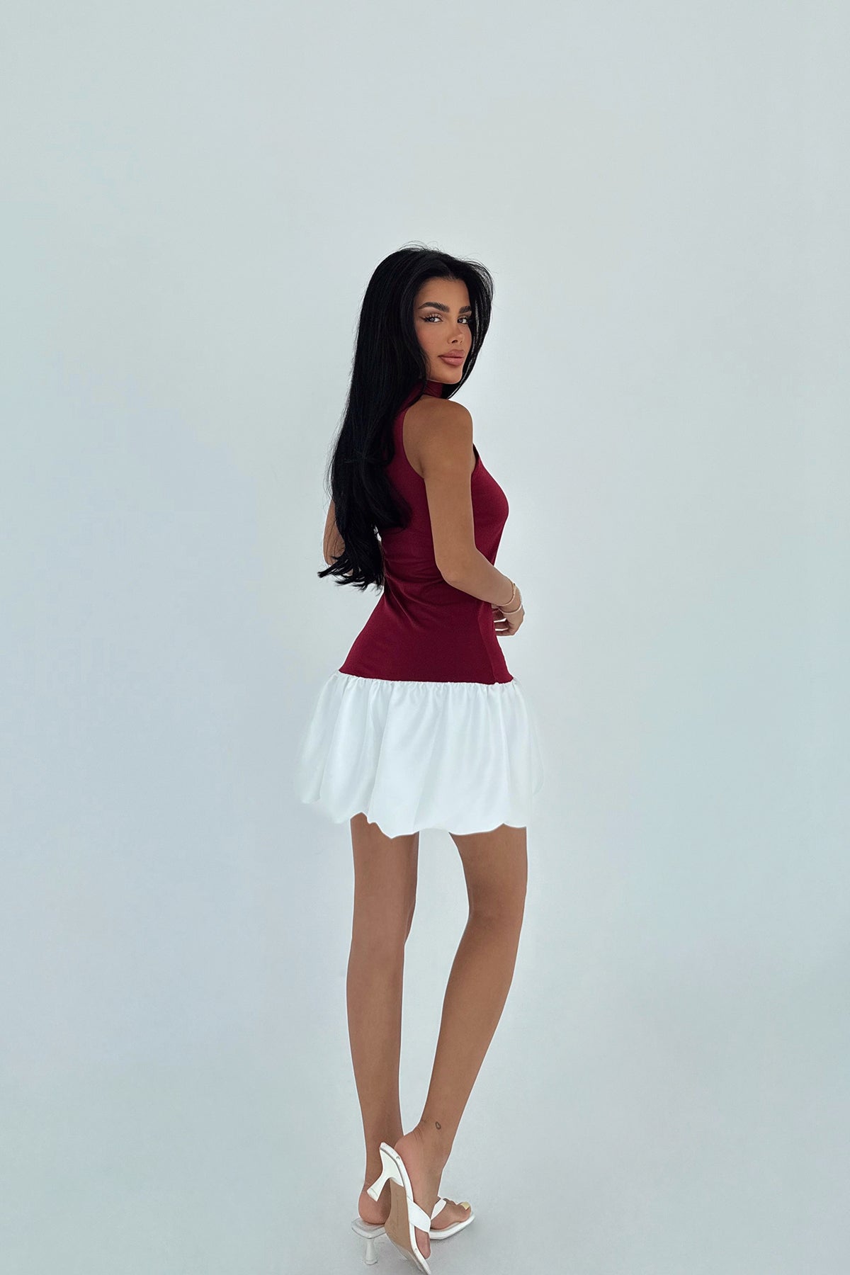 Renk: BORDO | Bordo Deal Mini Elbise 7