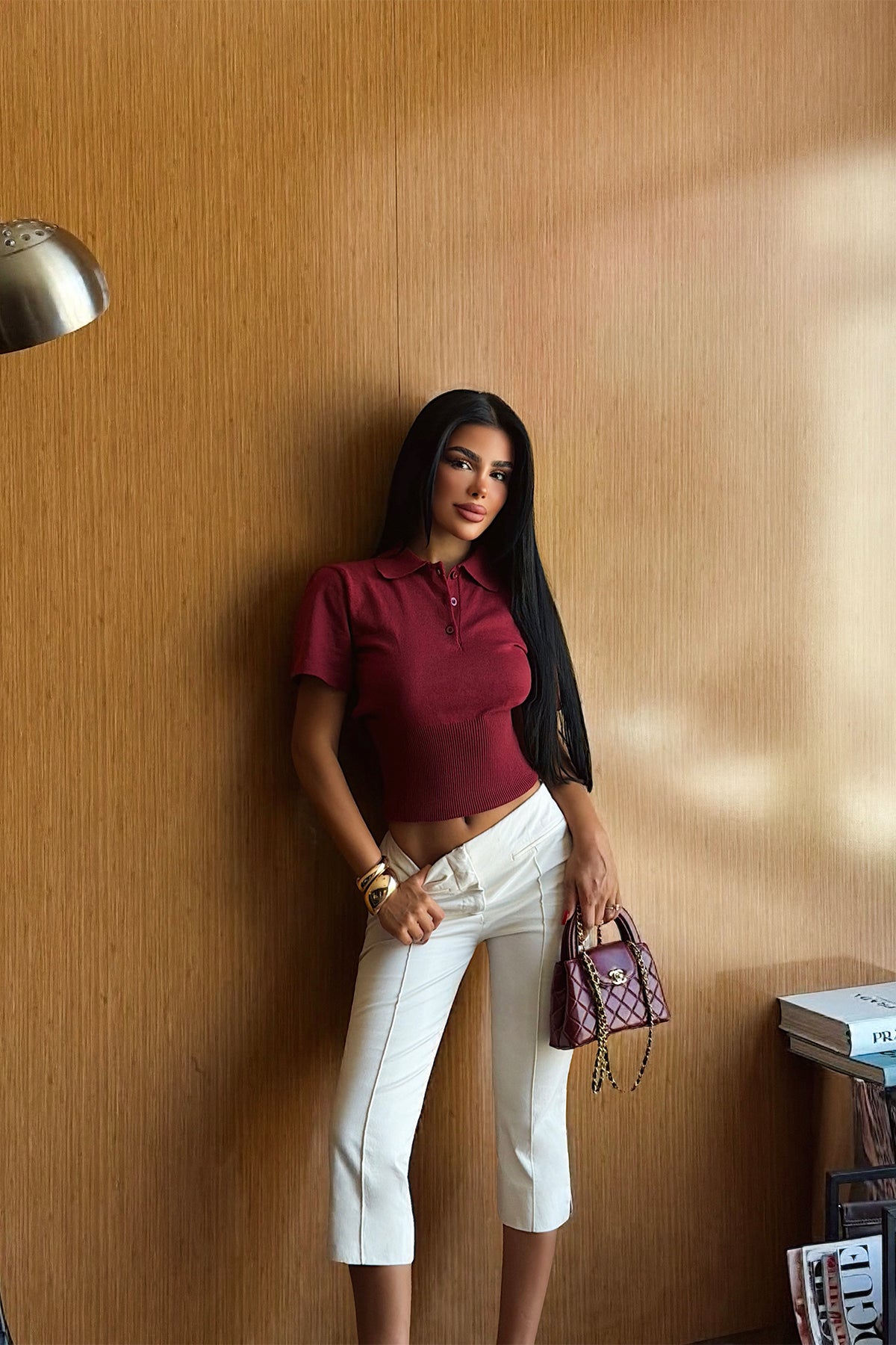 Bordo Polo Yaka Triko Tişört 8