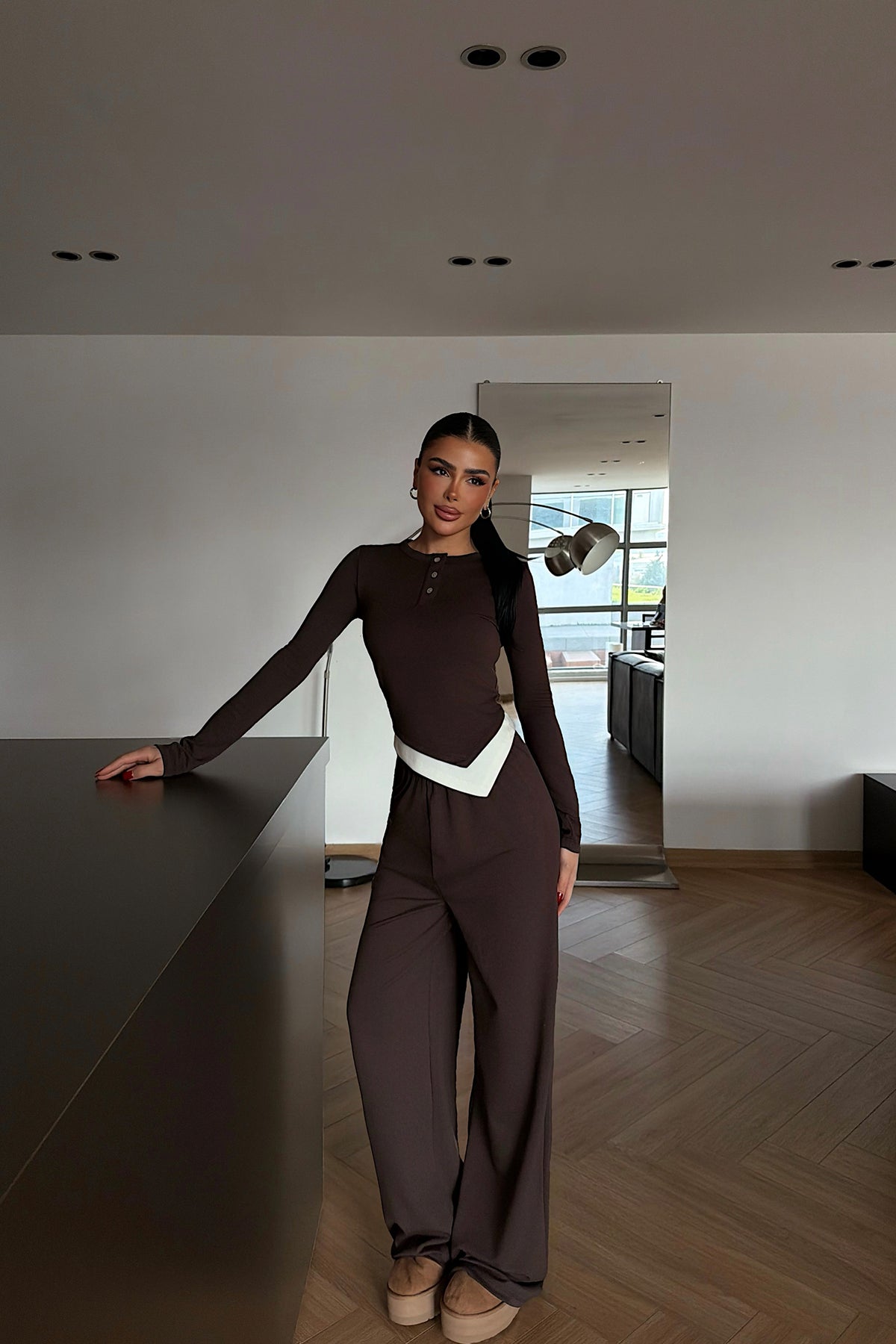 Brown Buttoned Suit