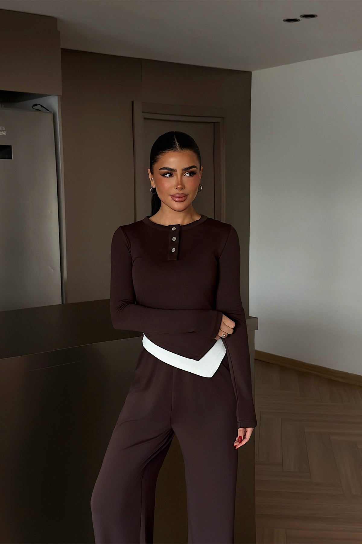 Brown Buttoned Suit