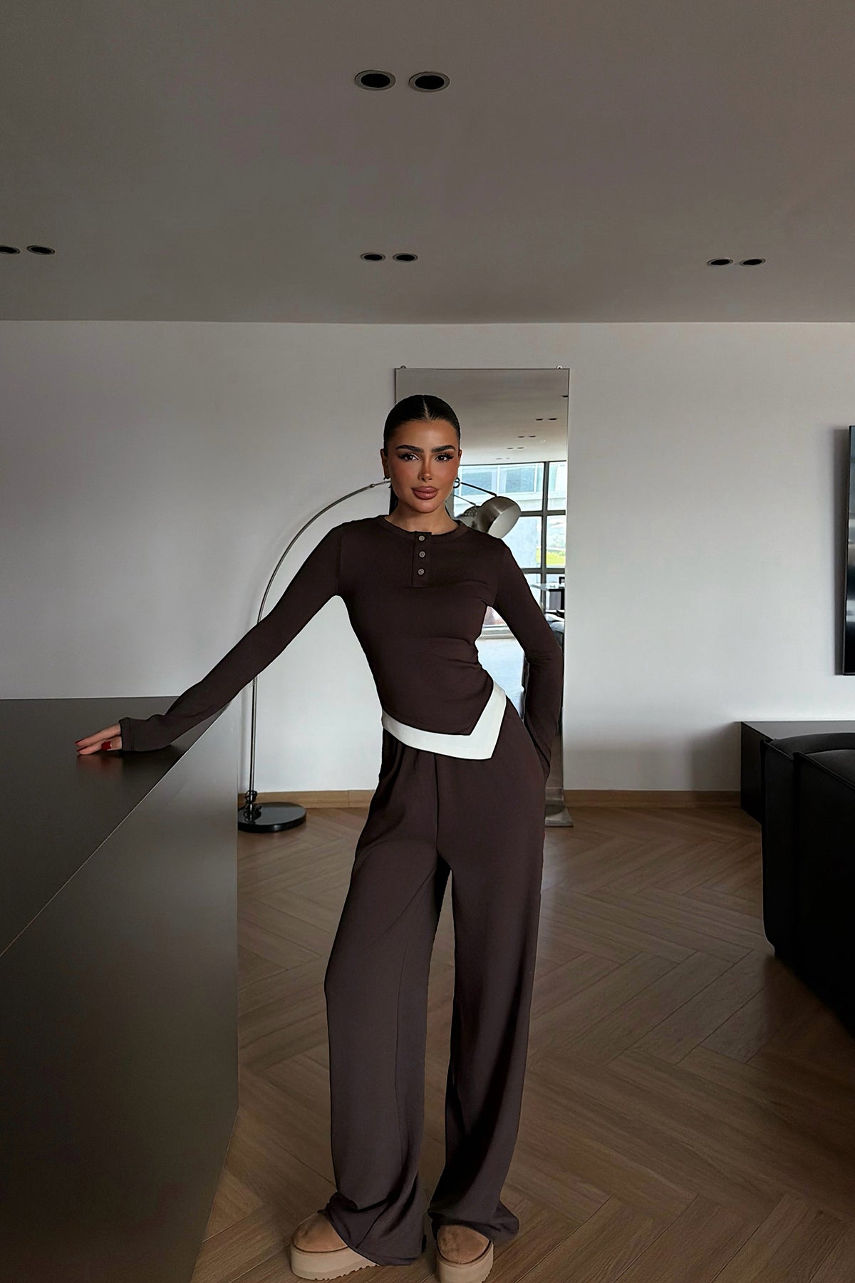 Brown Buttoned Suit