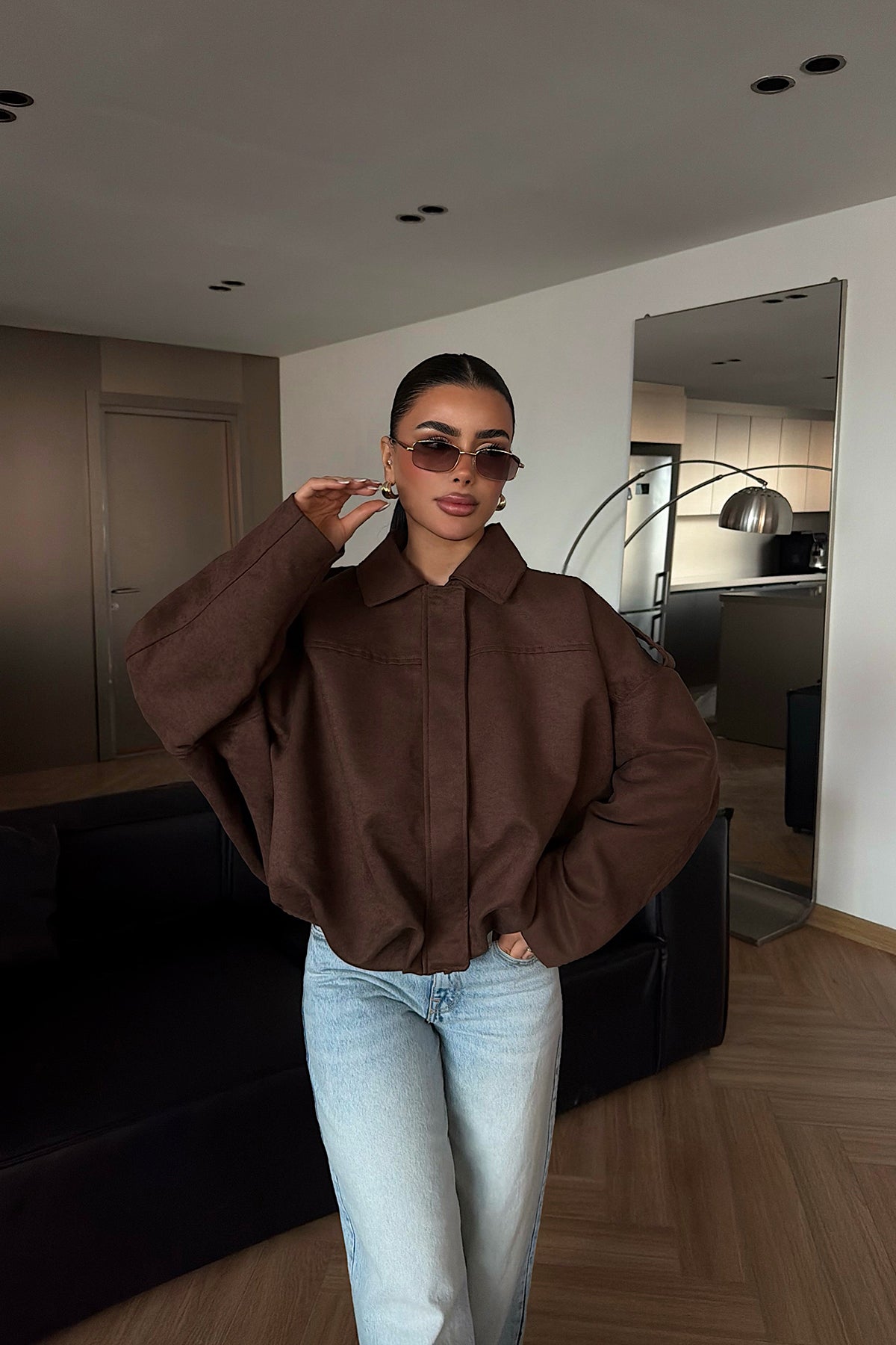 Brown Shirt Collar Jacket