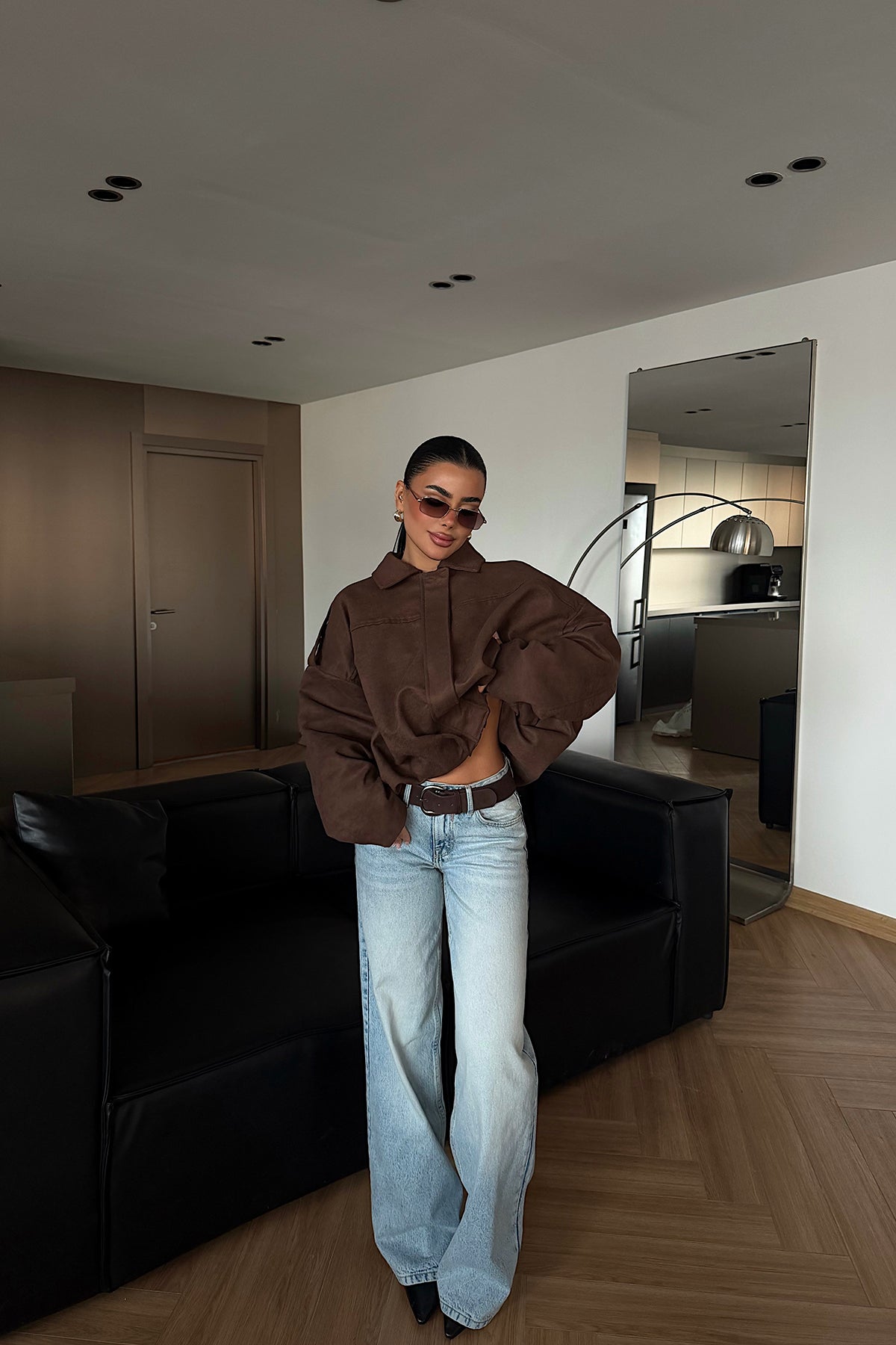 Brown Shirt Collar Jacket
