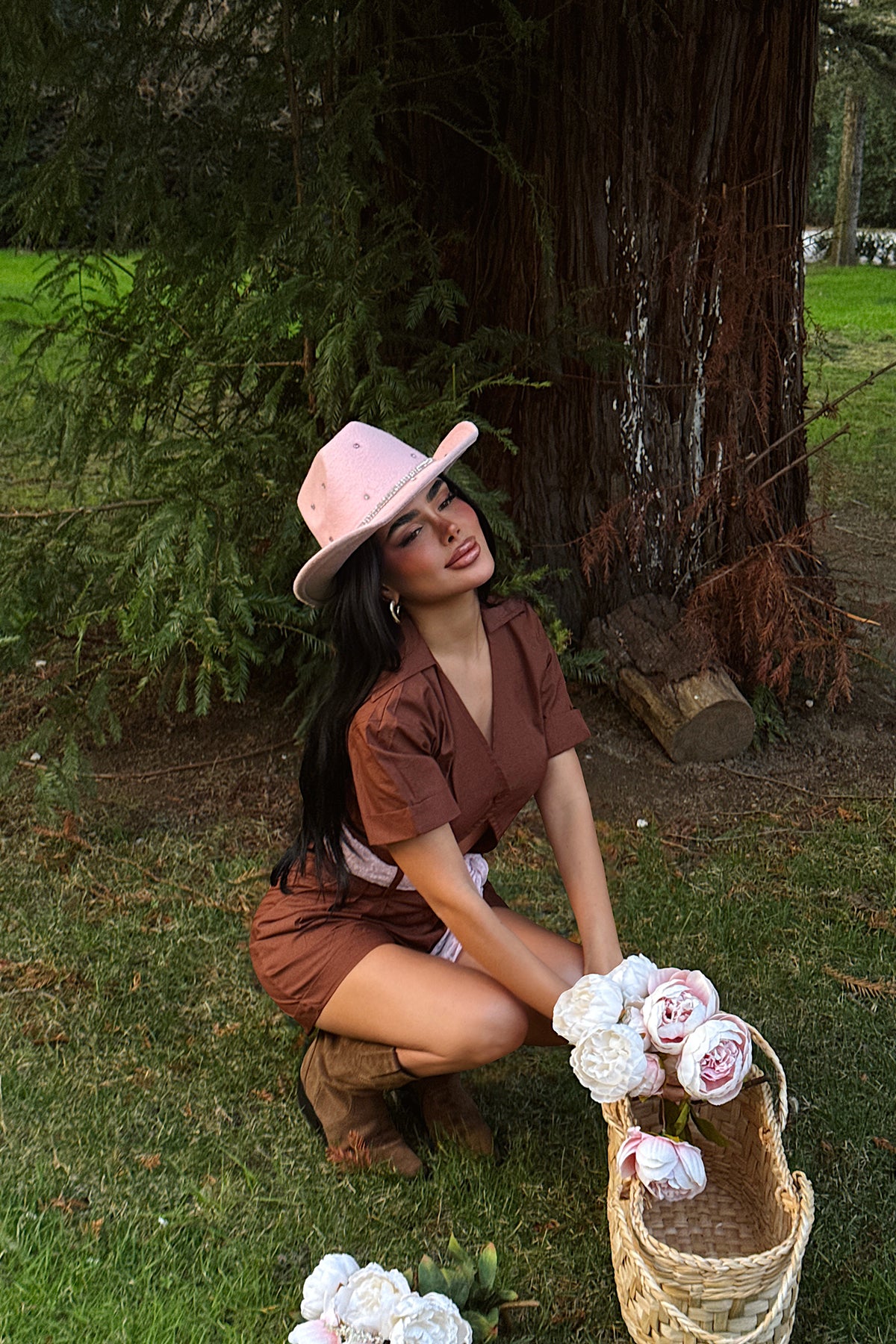 Brown Short Jumpsuit