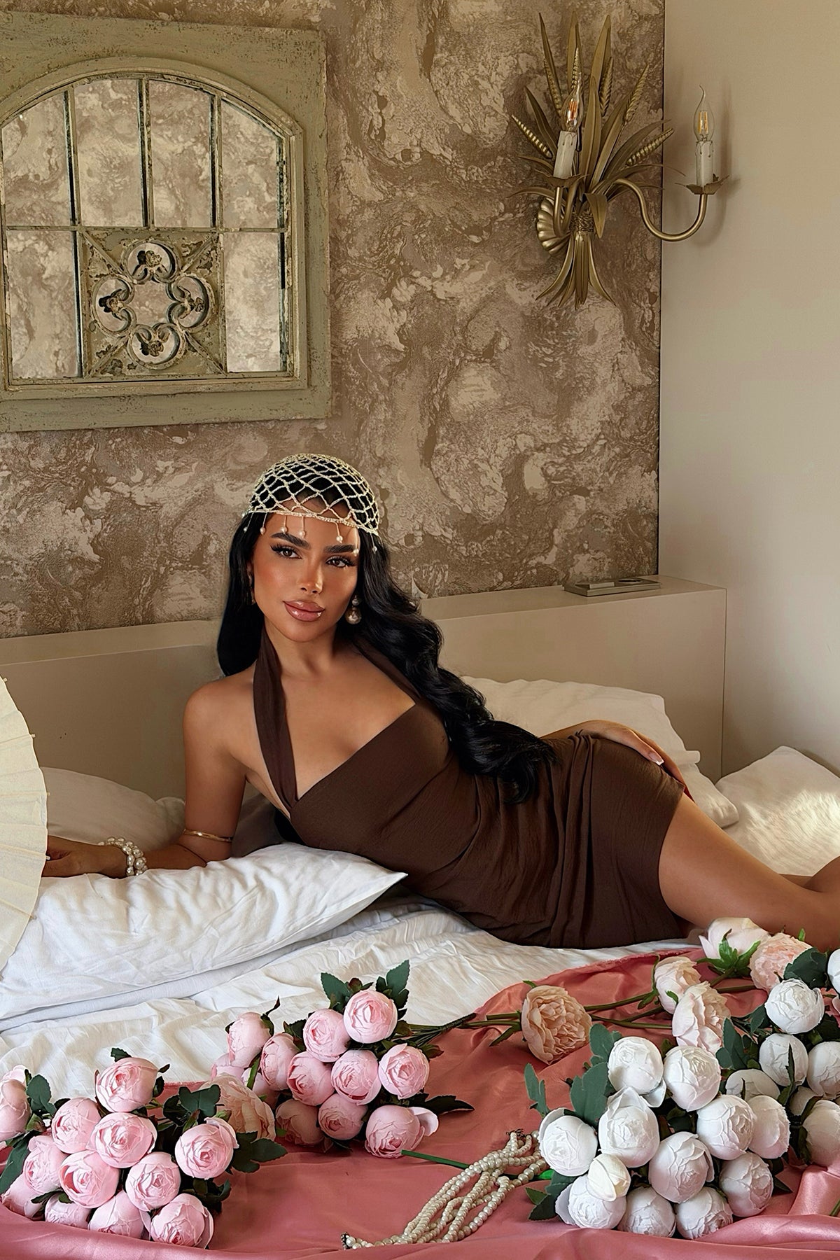 Brown Strappy Mini Dress
