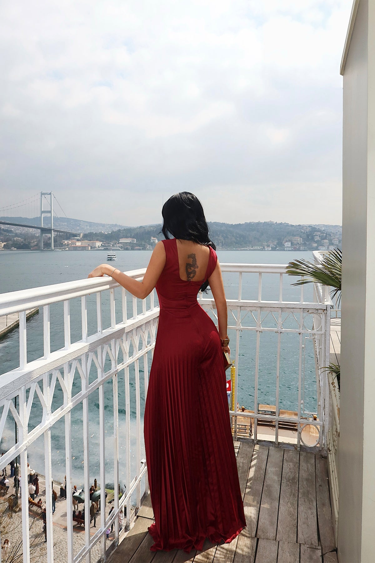 Burgundy Window Detail Jumpsuit