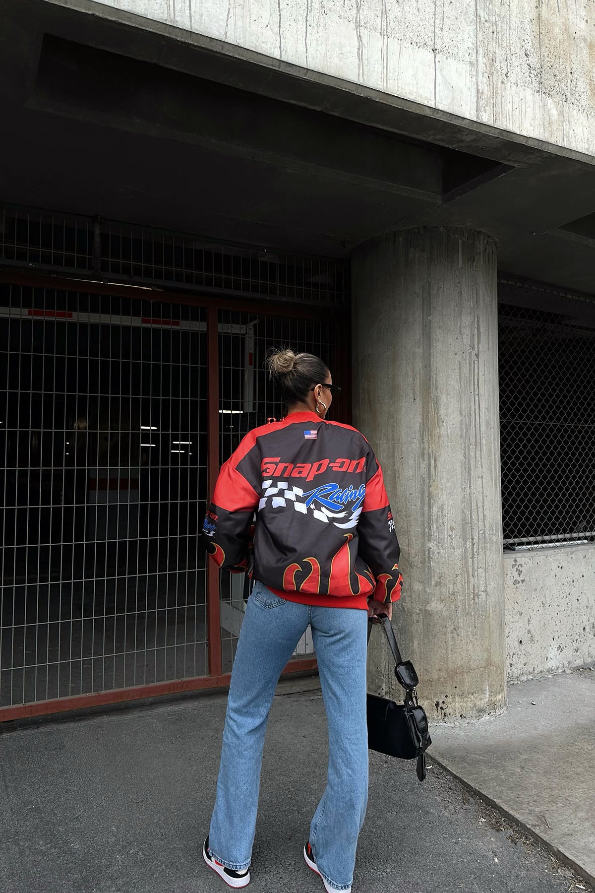 Double Color College Jacket with Lettering on the Front