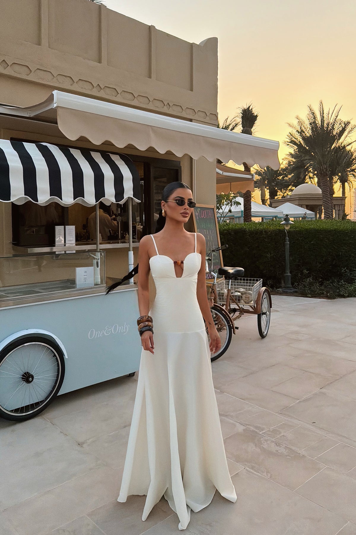 Cream Bead Detail Dress
