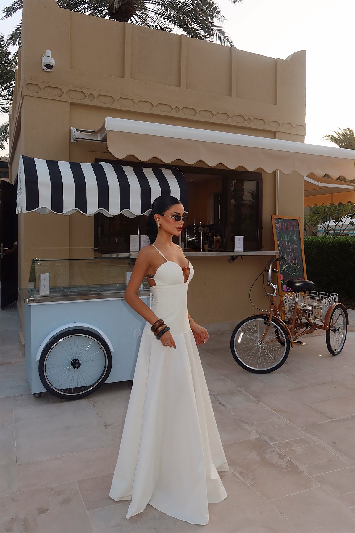 Cream Bead Detail Dress