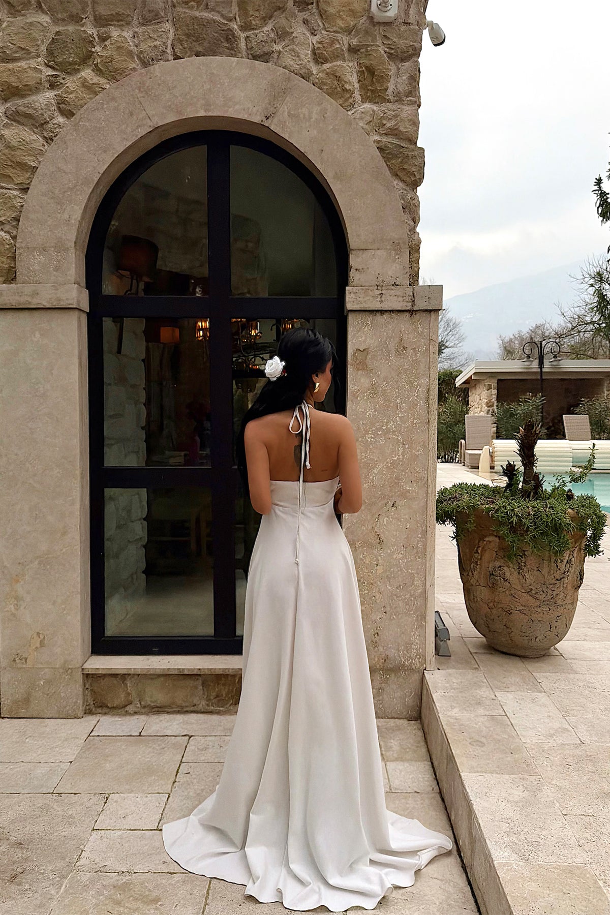Cream Strappy Long Dress
