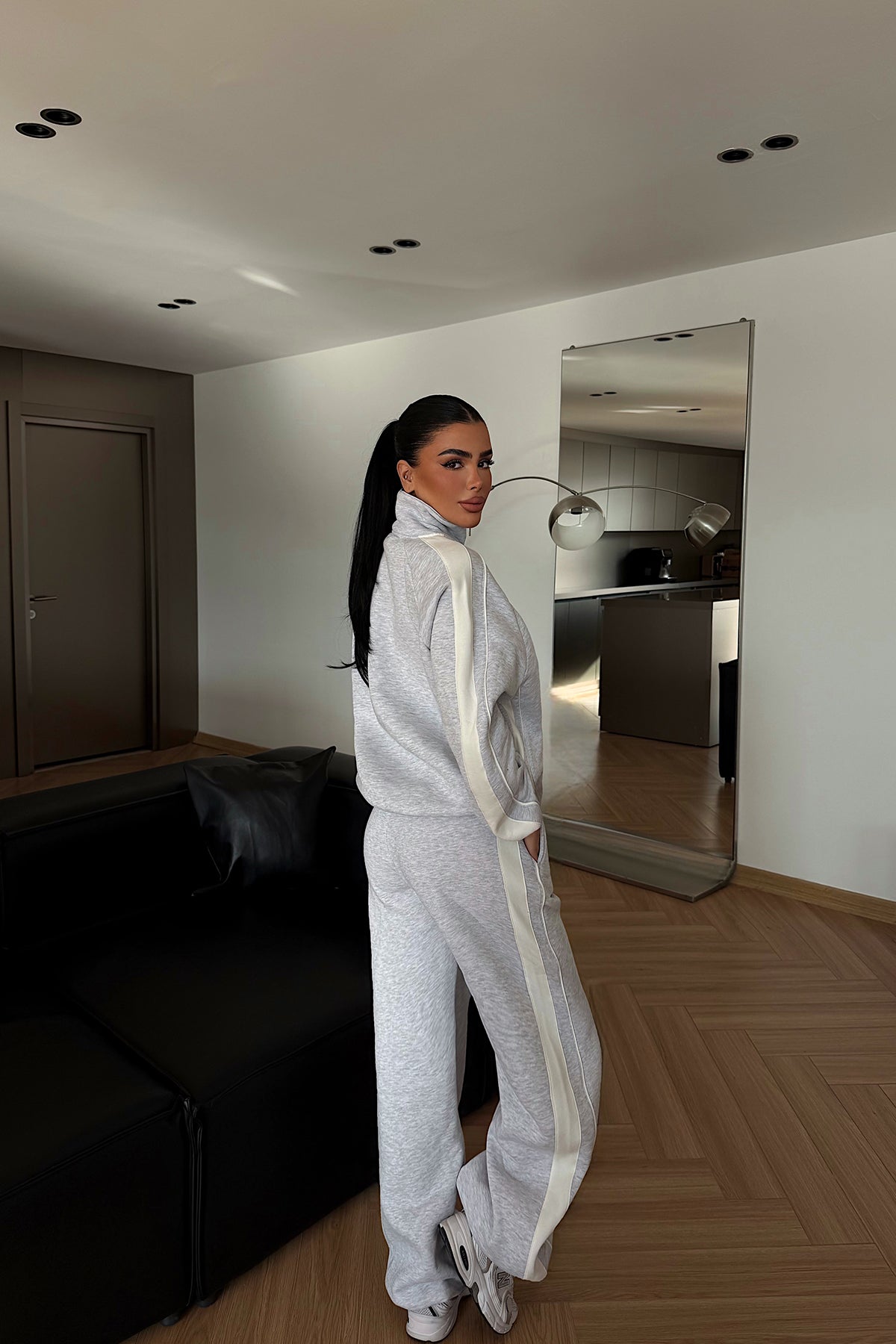Grey Elevated Print Tracksuit