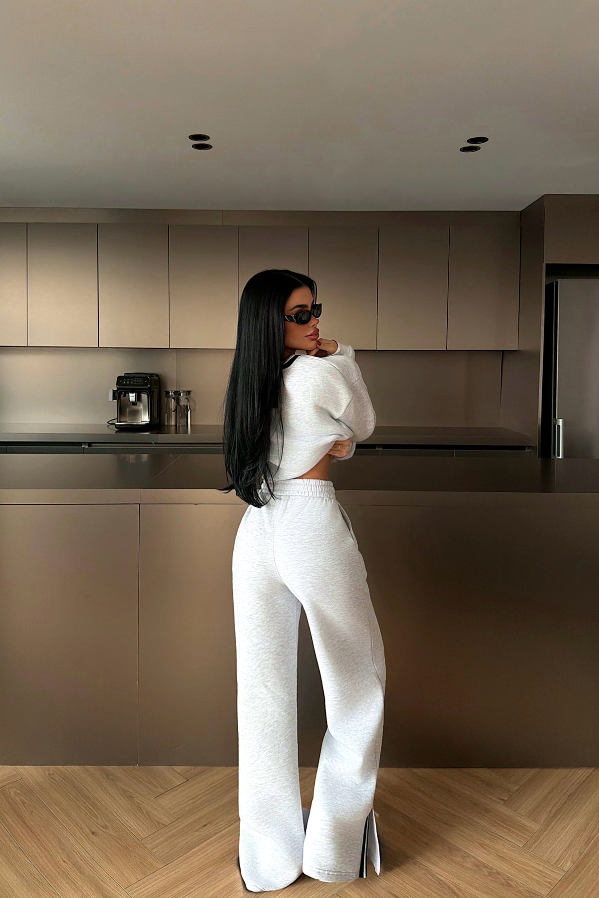 Grey V-Neck Tracksuit