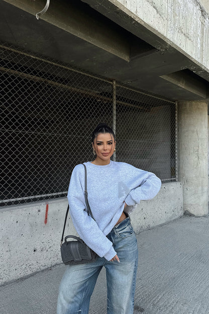 Gray A Embroidered Sweat