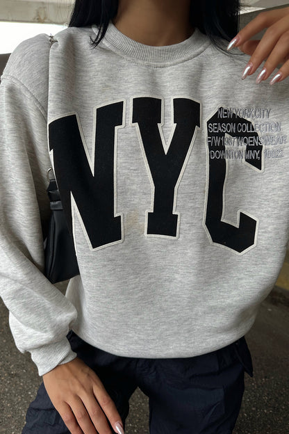 Gray NYC Printed Sweat