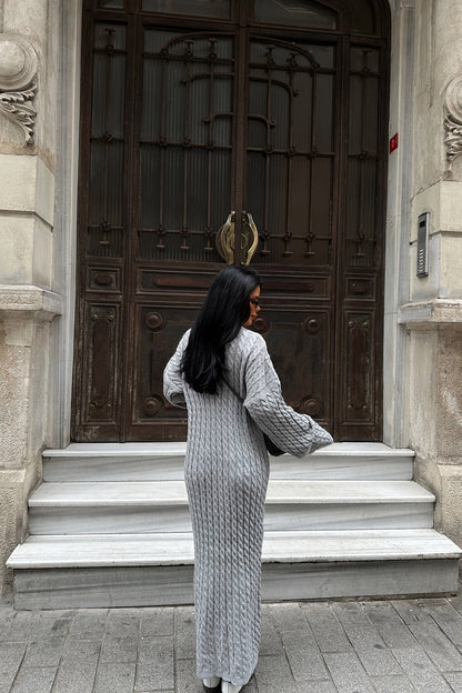 Gray Knitwear Long Dress