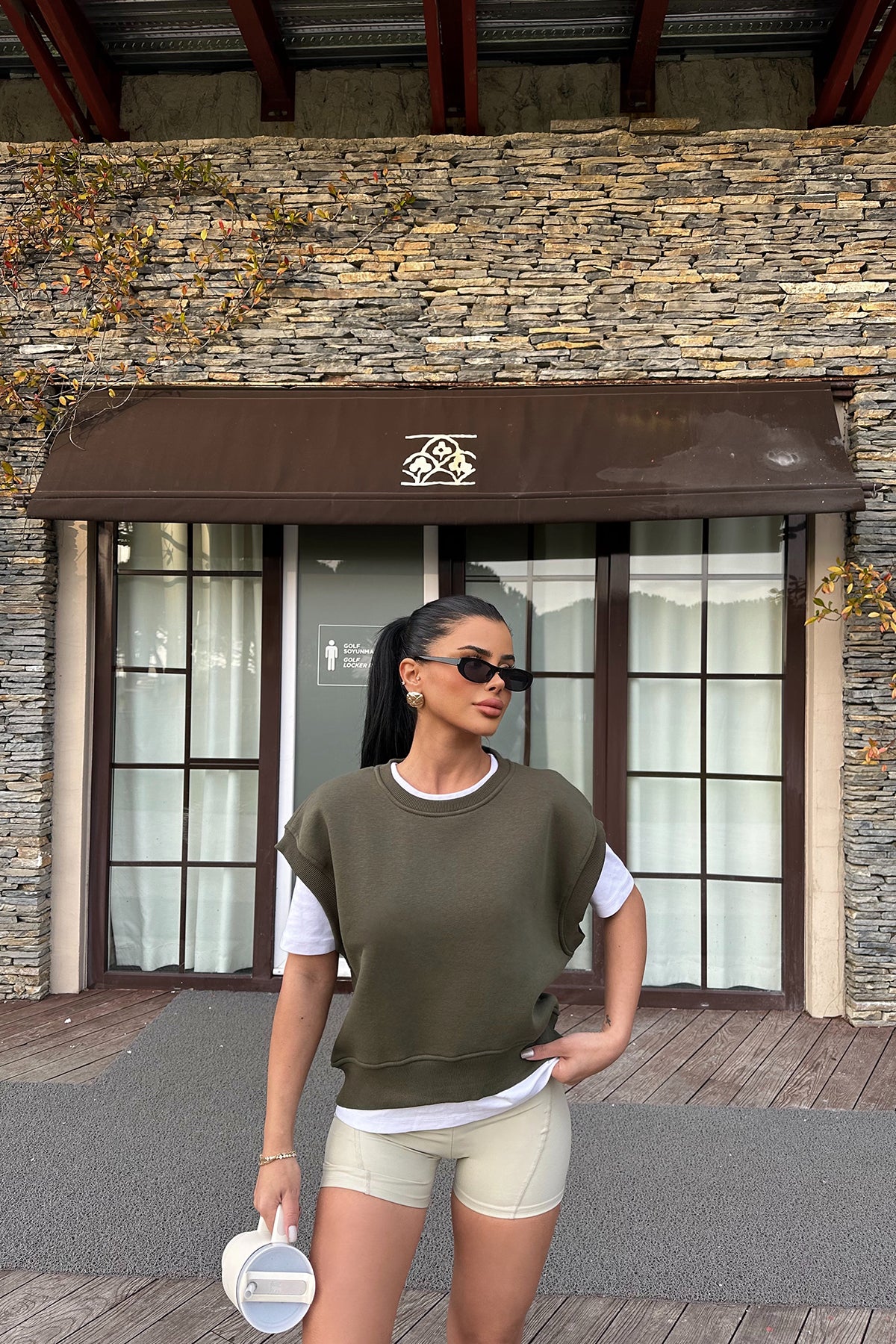 Khaki Alice Zero Sleeve Sweat