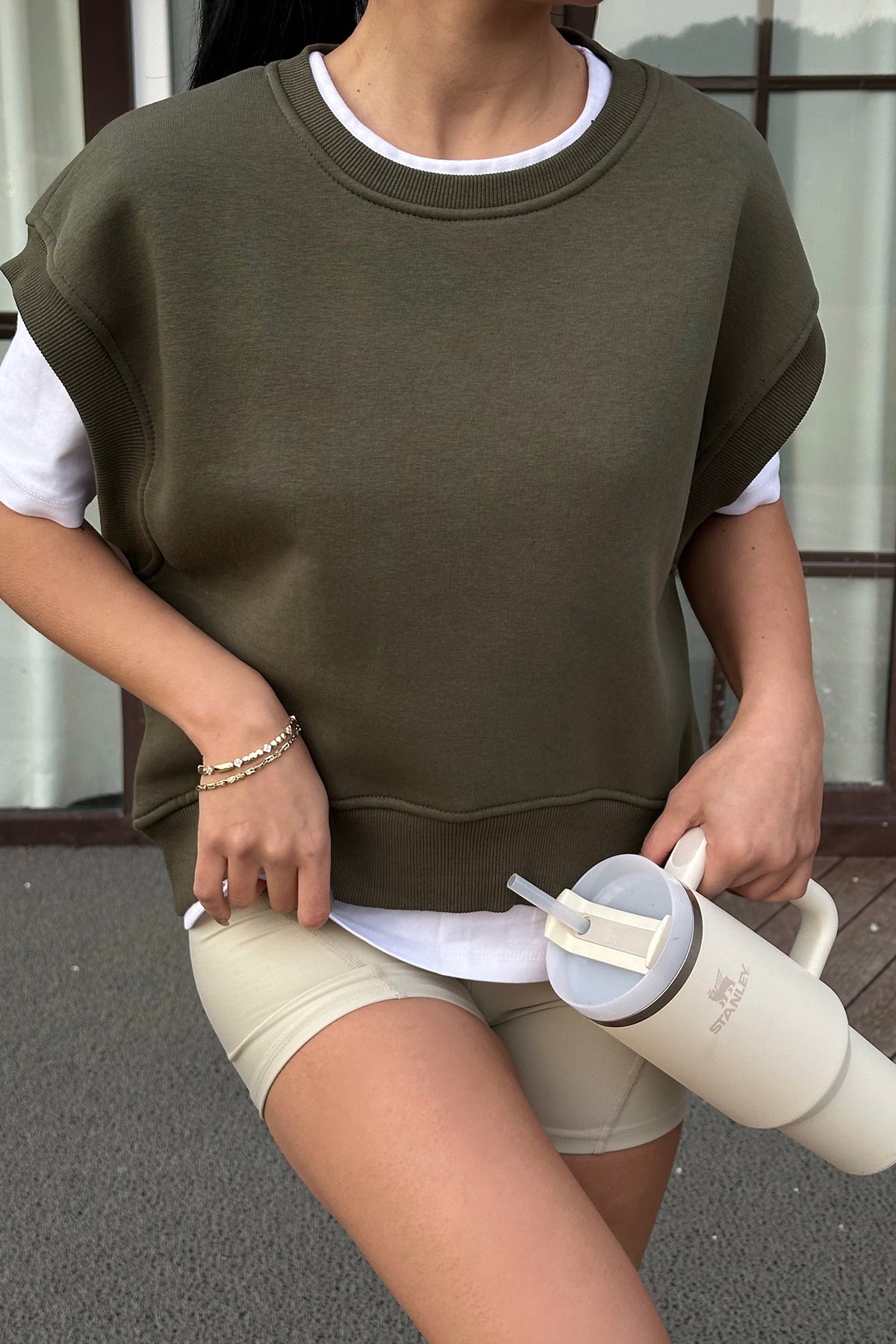 Khaki Alice Zero Sleeve Sweat