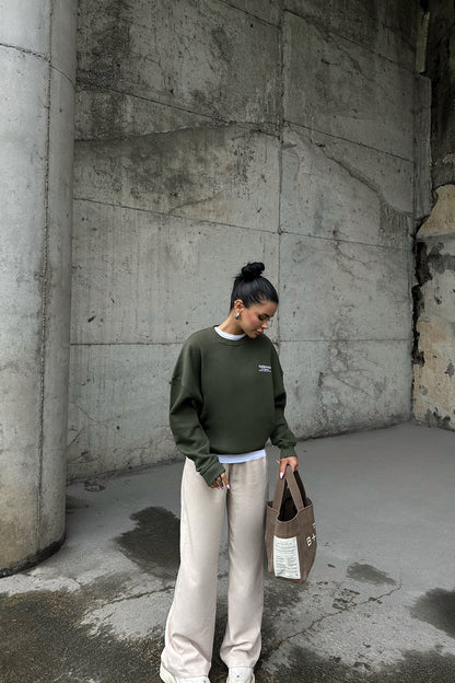 Khaki Sweat with Written on the Back