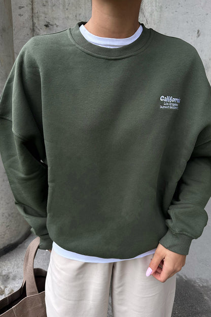 Khaki Sweat with Written on the Back