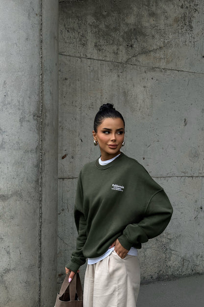 Khaki Sweat with Written on the Back