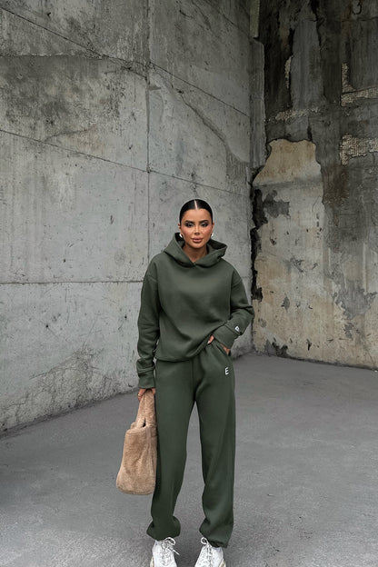 Khaki E Written Tracksuit Set