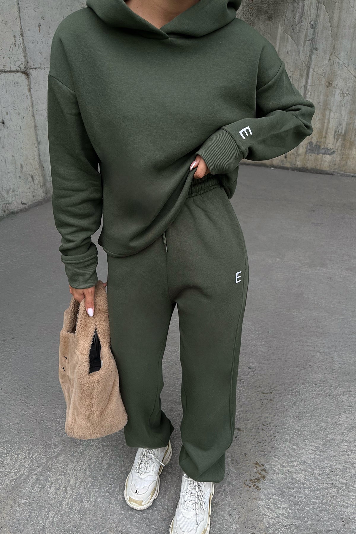 Khaki E Written Tracksuit Set