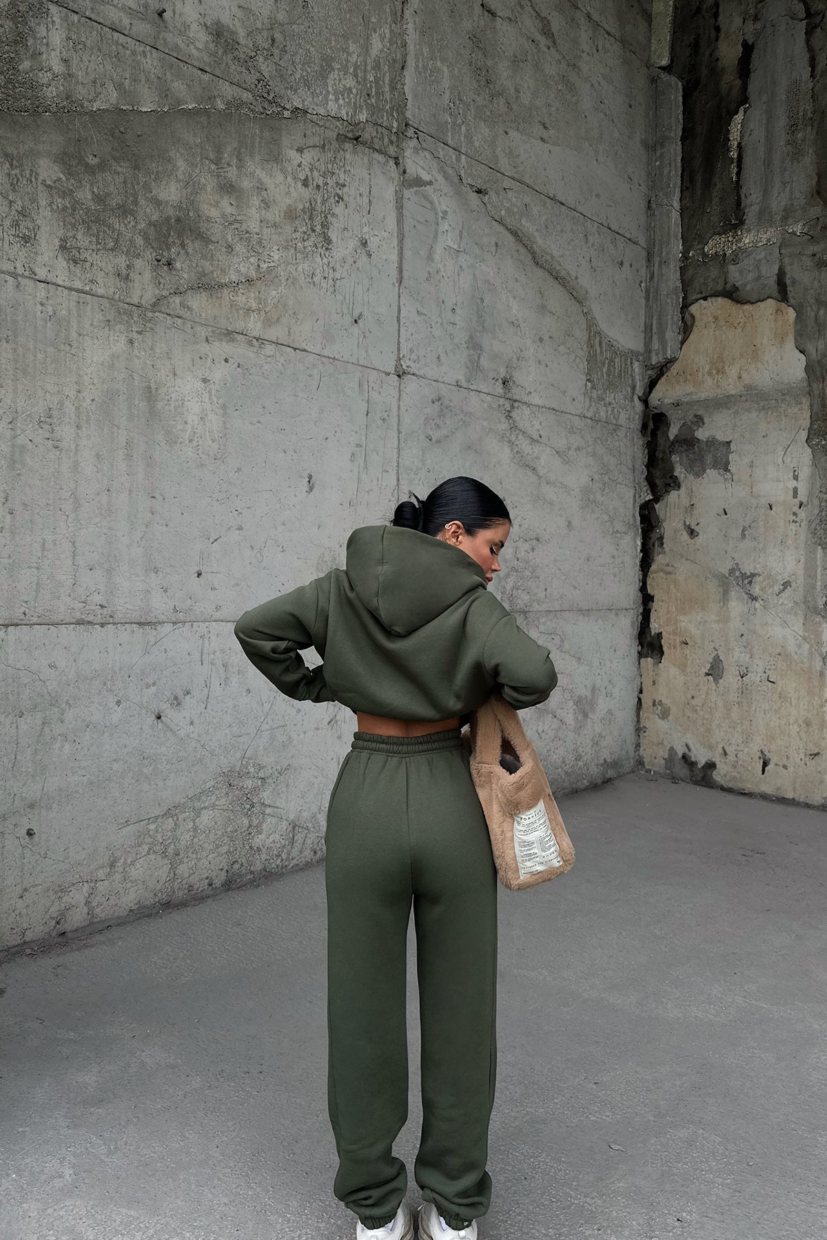 Khaki E Written Tracksuit Set