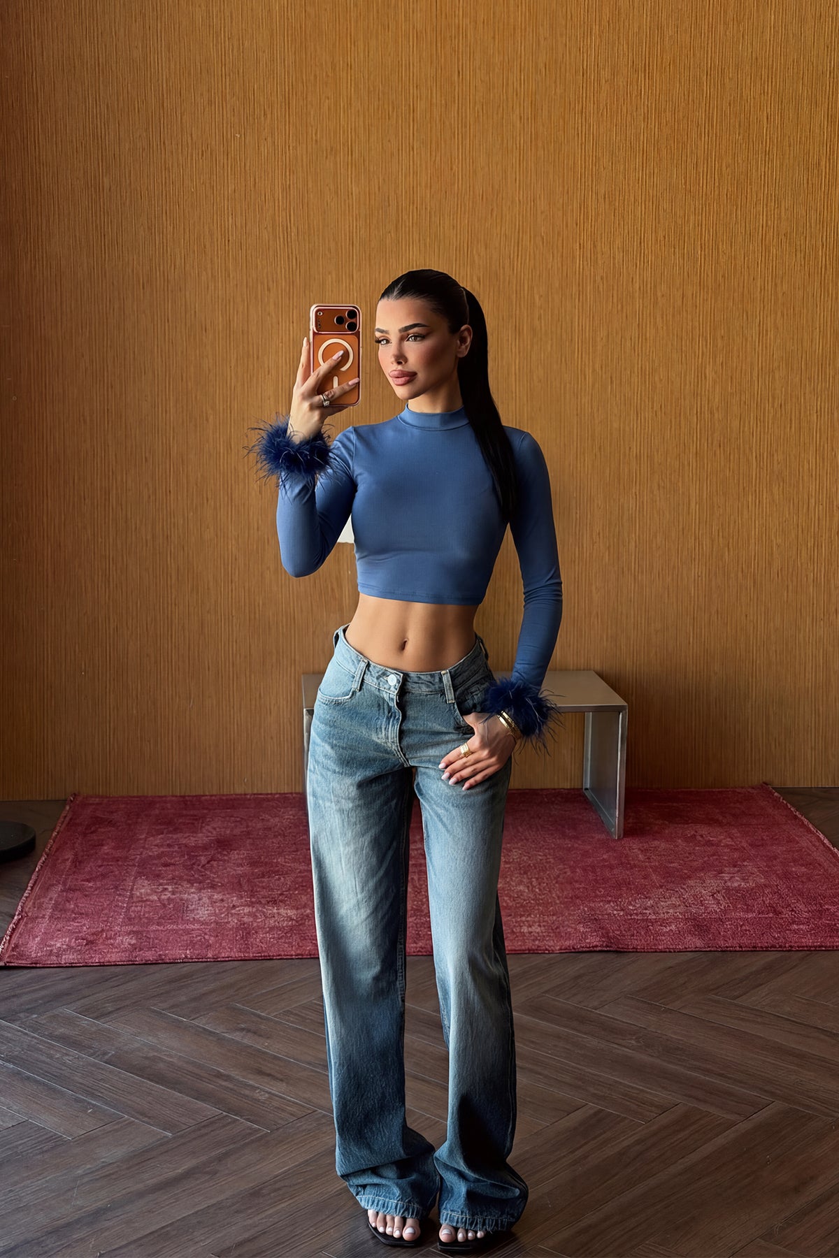 İndigo Genji Tüy Detay Bluz 4
