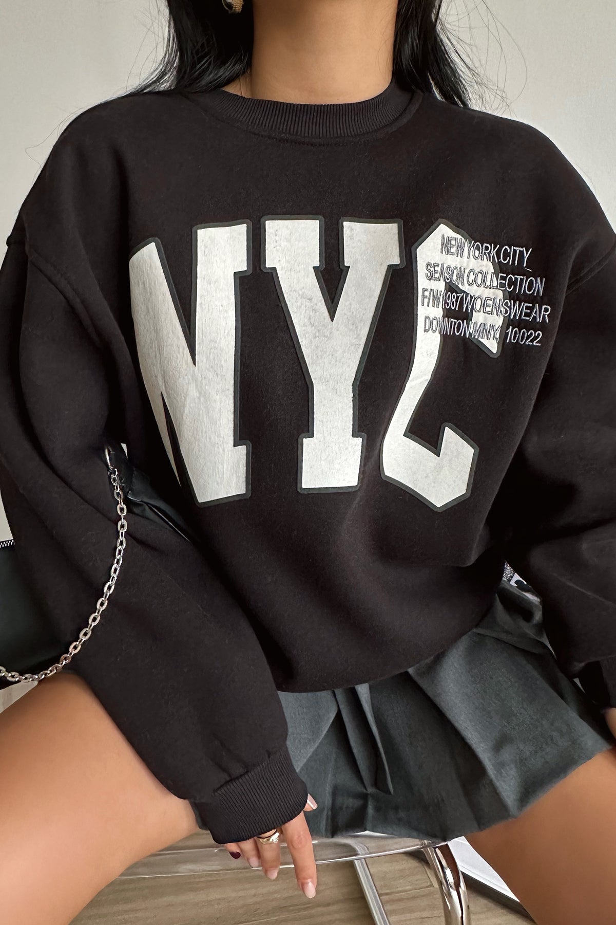 Brown NYC Printed Sweat