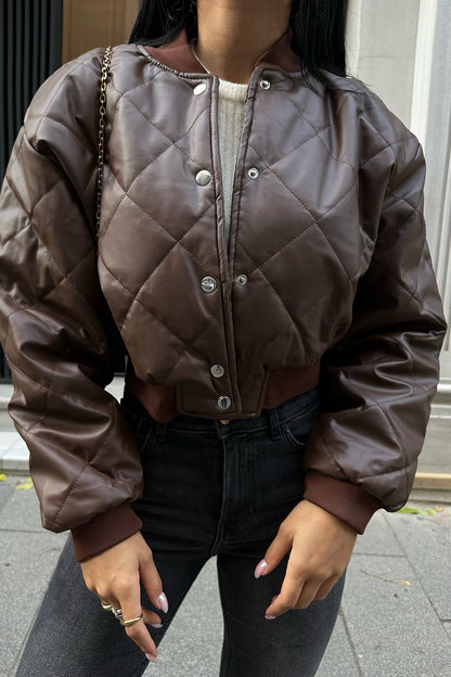 Brown Button-Front Jacket