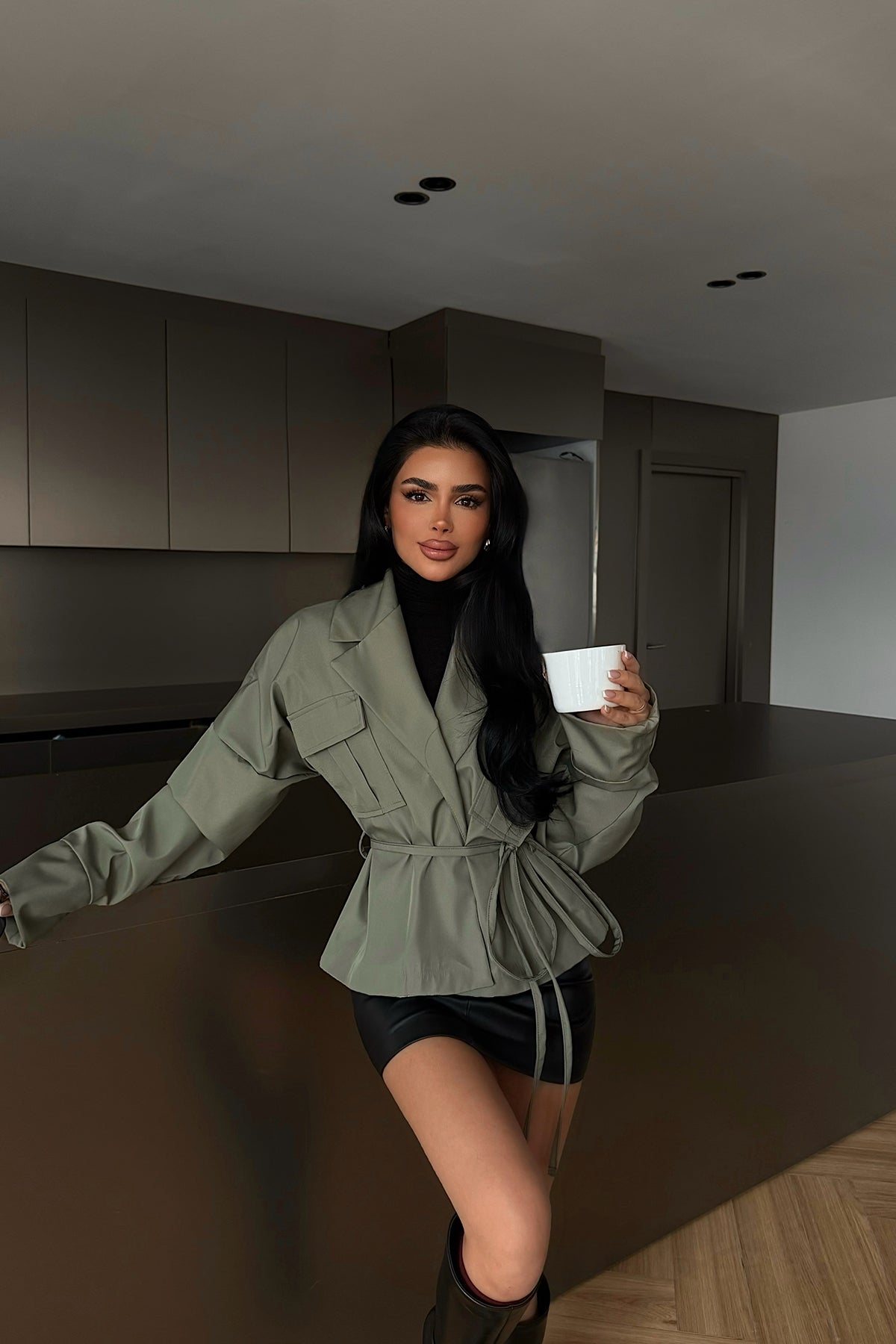 Khaki Pocket Detail Jacket
