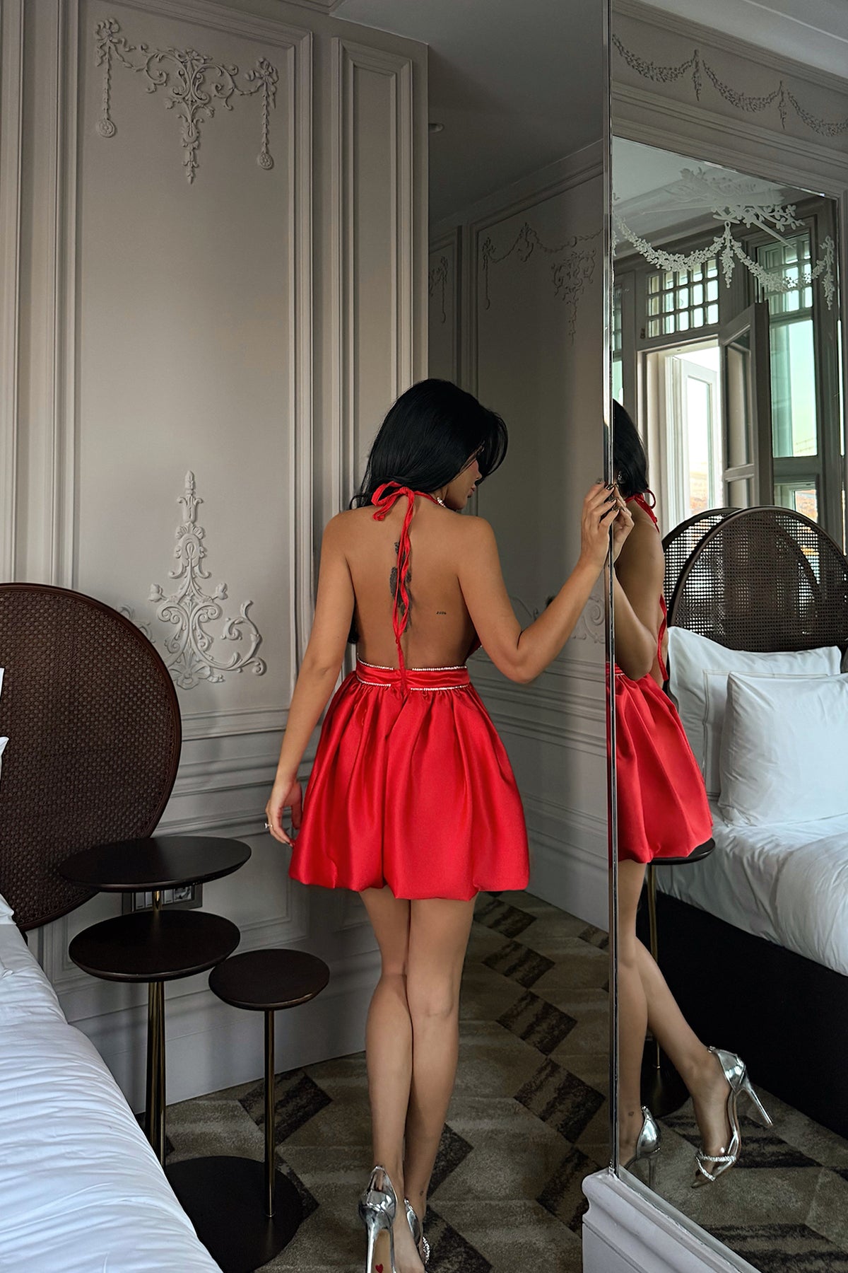 Kırmızı Doria Mini Dekolteli Elbise 24